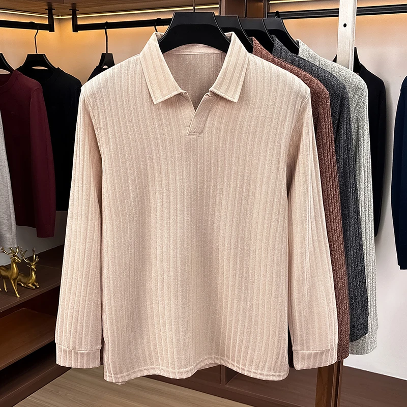 Golf Tees - Men Polo Collar V‑Neck Knit Sweater