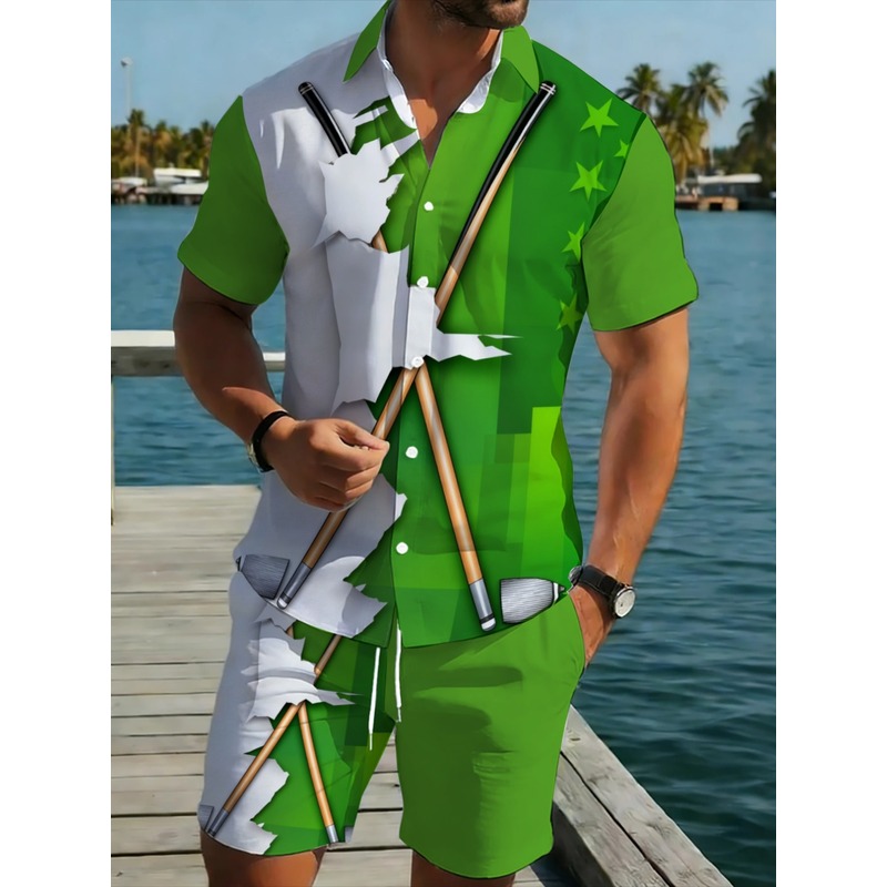 Golf Clubs - Men's Lightweight Casual Green White Polyester